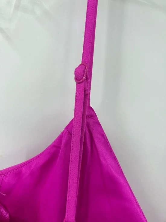 Bardot Lisandra Midi Dress Adjustable Straps High Low Hem Pink Shock Size XS - Picture 11 of 11